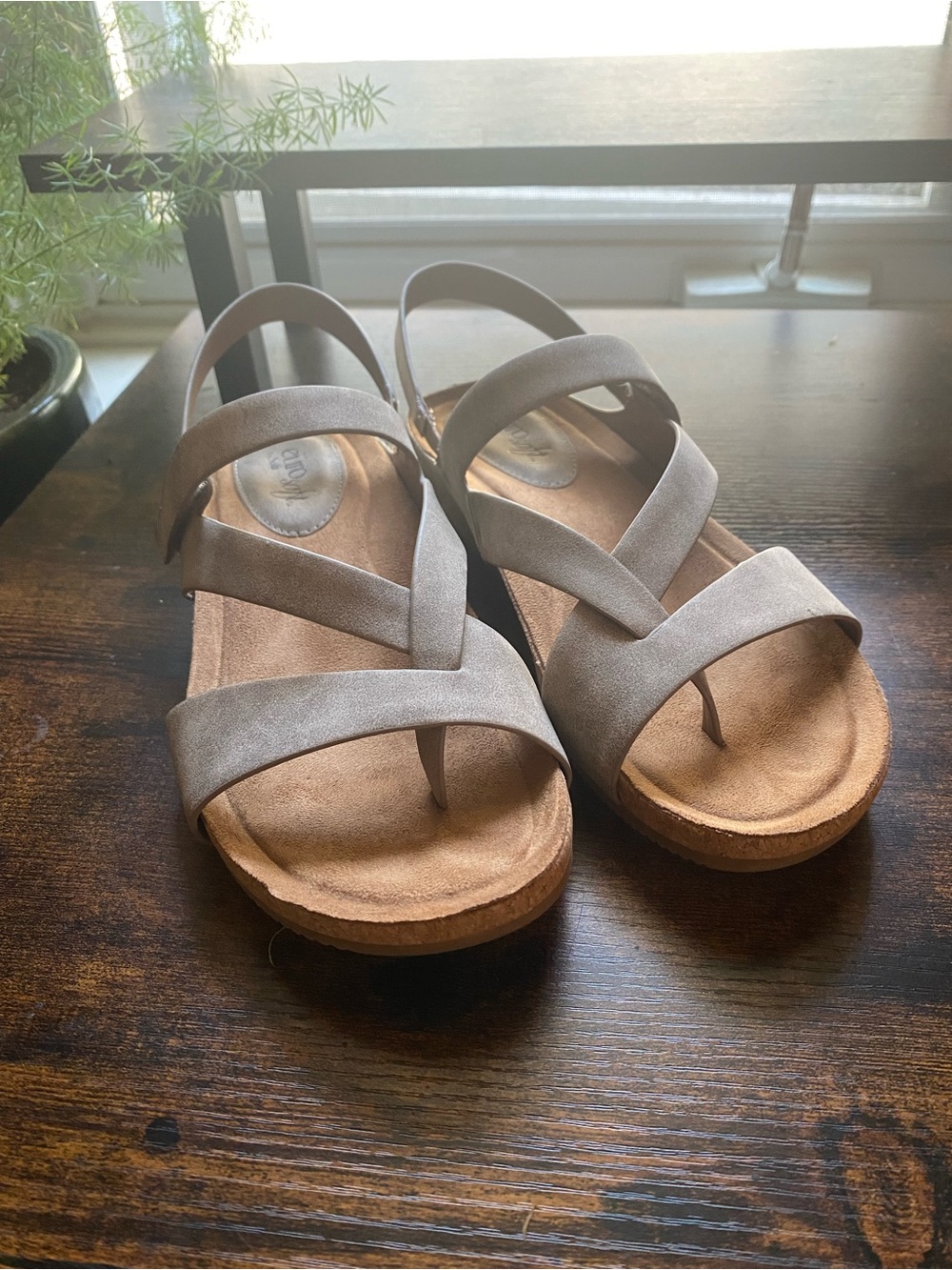 Sofft Taupe Crisscross Slingback Sandals